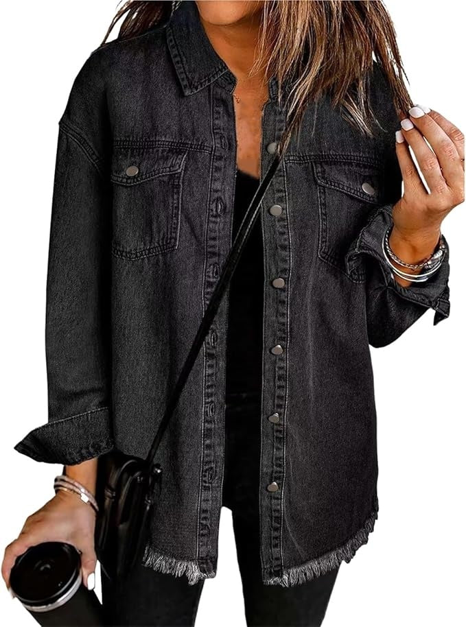 Sobrecamisa Mujer Vaquera Oversize Manga Larga Bolsillos