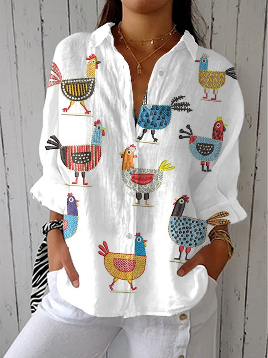 Blusa Tropical de Verano Estampada Mujer Escote V