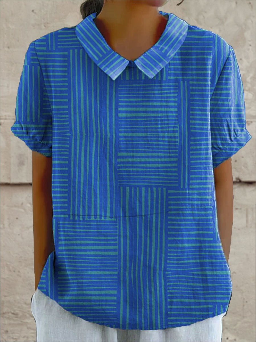 Camisa Oversize de Verano Estampada de Manga Corta Mujer
