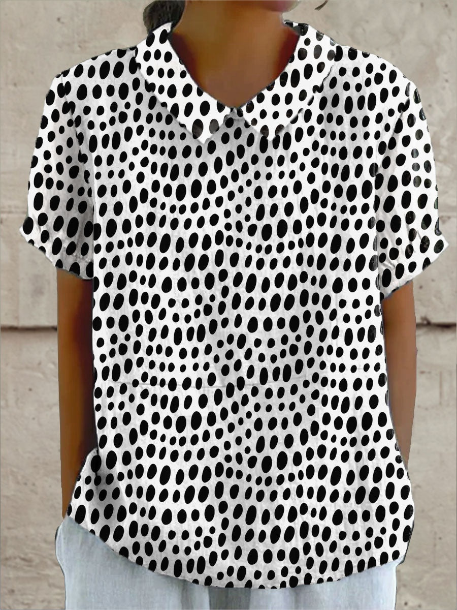Camisa Oversize de Verano Estampada de Manga Corta Mujer