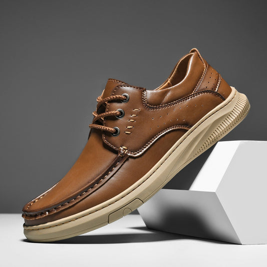 Zapatos Casuales de Piel Hombre Suela Gruesa