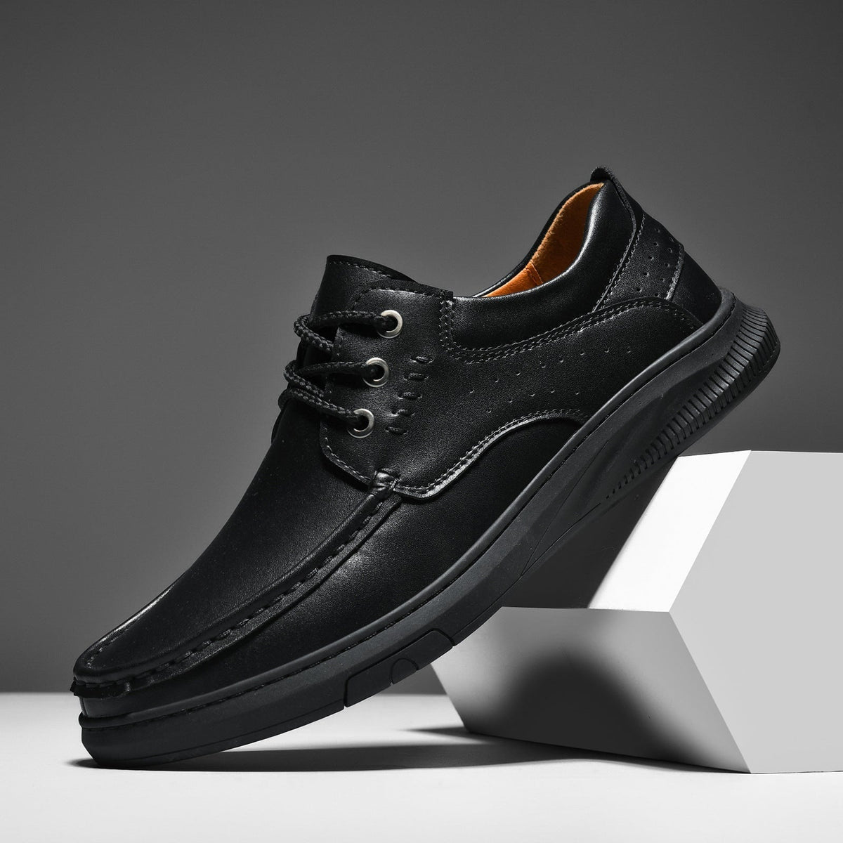 Zapatos Casuales de Piel Hombre Suela Gruesa