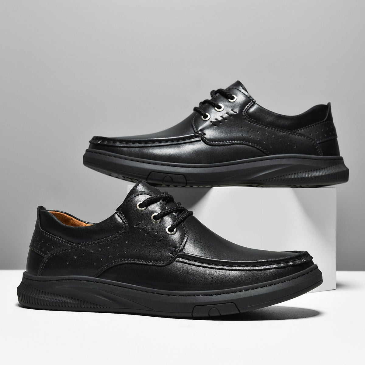 Zapatos Casuales de Piel Hombre Suela Gruesa