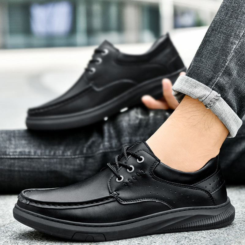 Zapatos Casuales de Piel Hombre Suela Gruesa