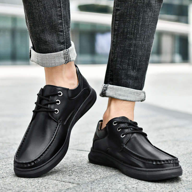 Zapatos Casuales de Piel Hombre Suela Gruesa