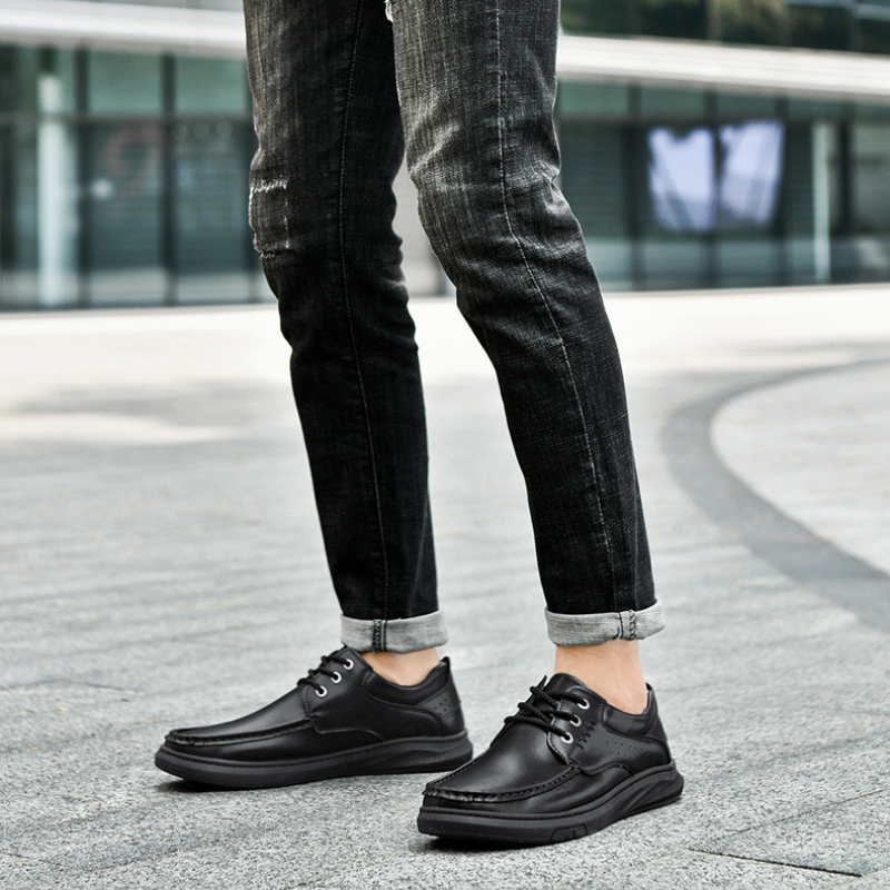 Zapatos Casuales de Piel Hombre Suela Gruesa
