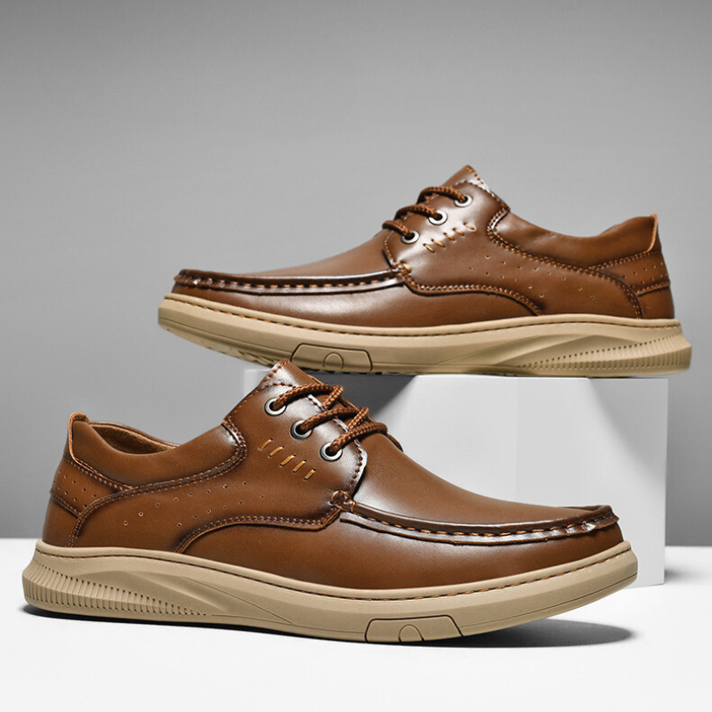 Zapatos Casuales de Piel Hombre Suela Gruesa