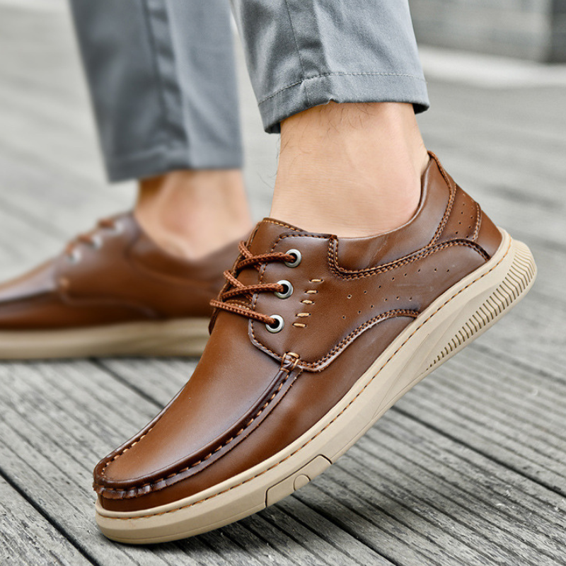 Zapatos Casuales de Piel Hombre Suela Gruesa