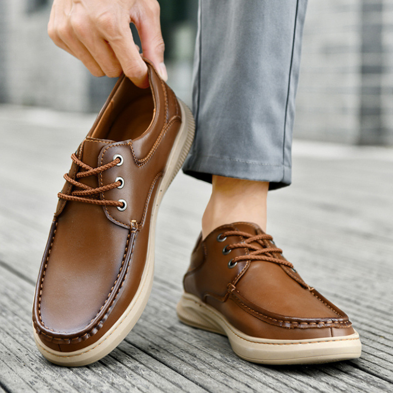 Zapatos Casuales de Piel Hombre Suela Gruesa
