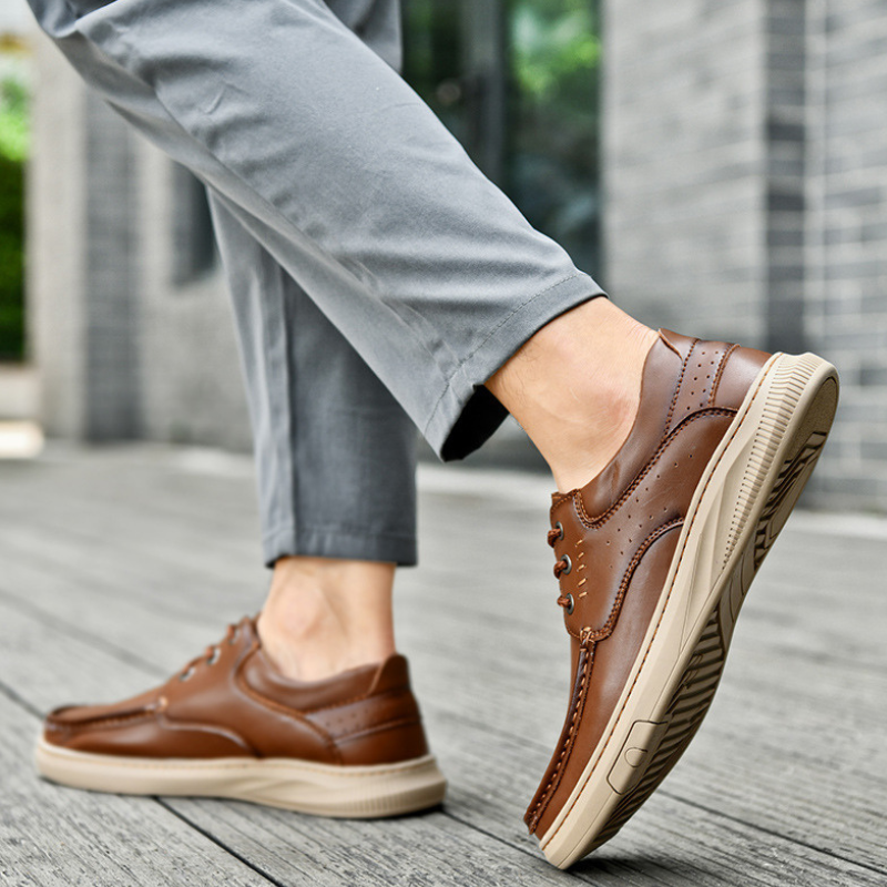 Zapatos Casuales de Piel Hombre Suela Gruesa