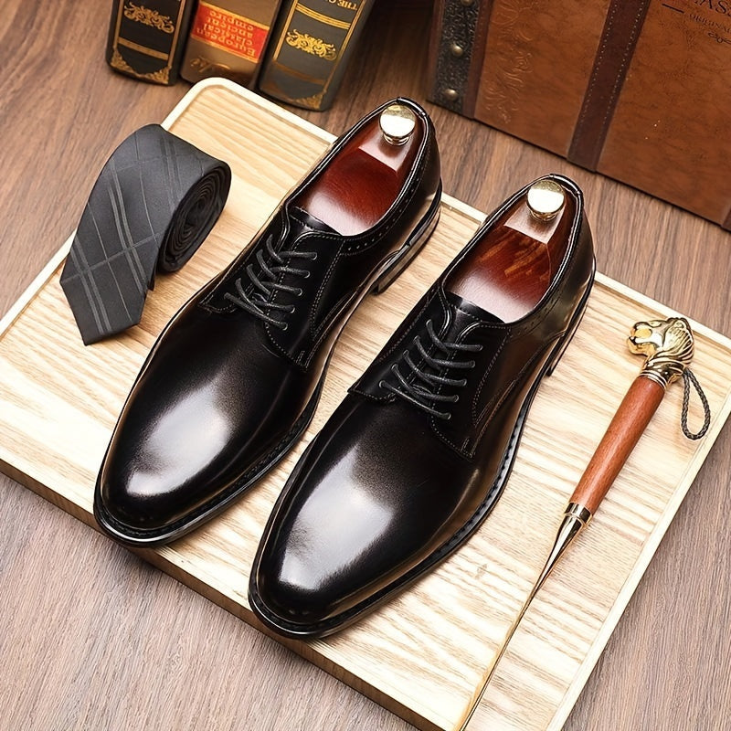 Zapatos Derby de Piel Hombre Cordones Estilo Oxford