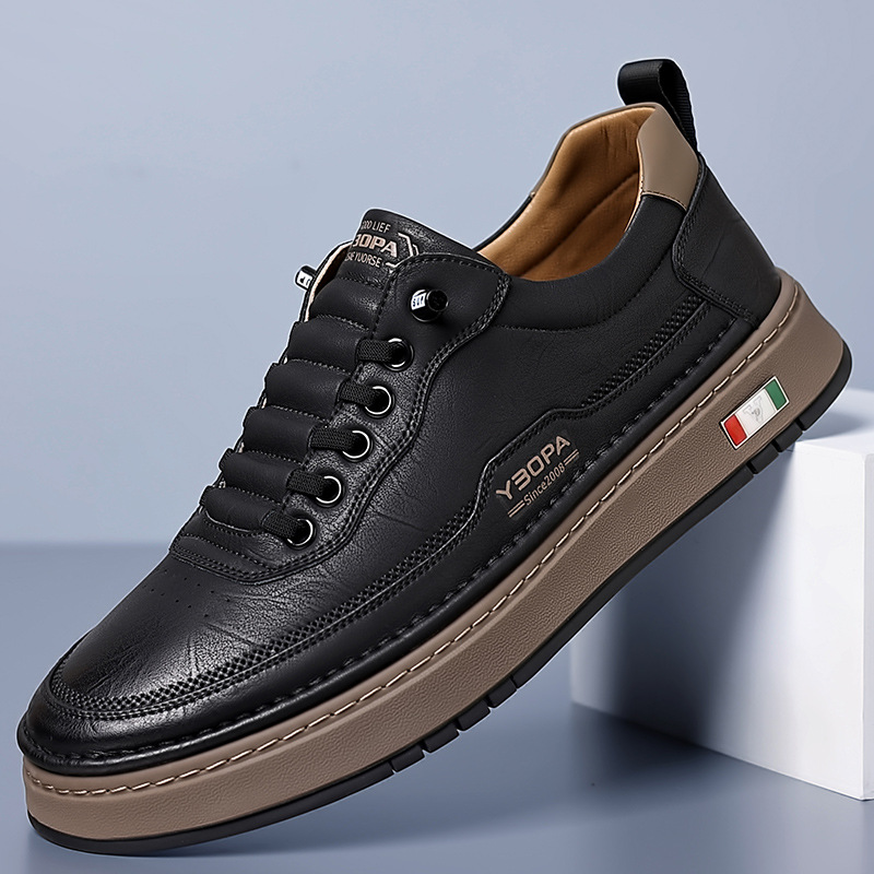 Zapatillas Casual de Piel Hombre Suela Acolchada