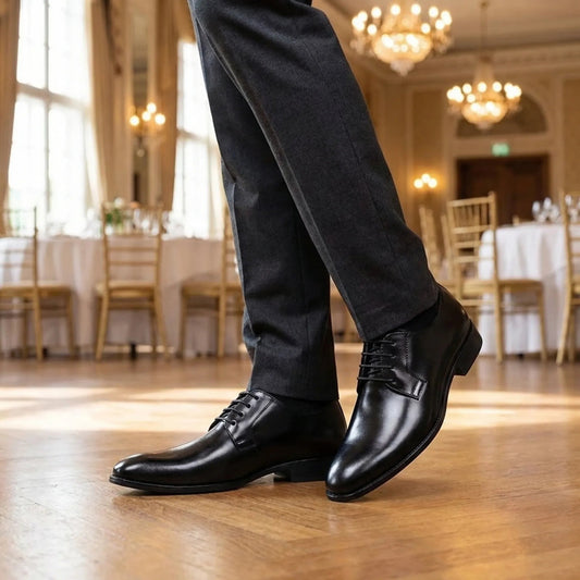 Zapatos Blucher de Piel Hombre Cordones Punta Redonda