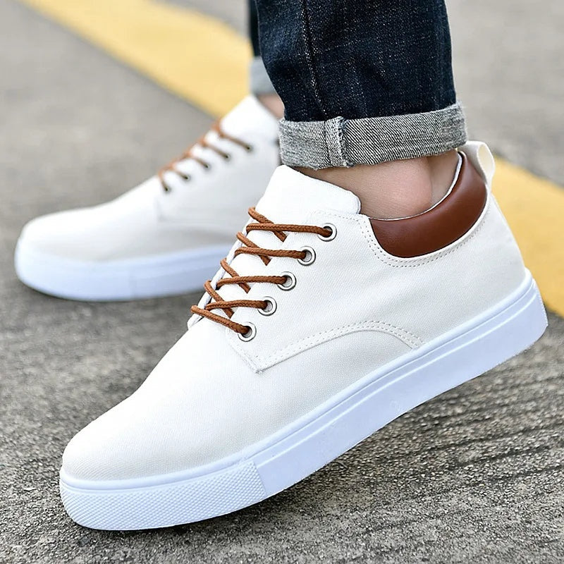 Zapatillas de Lona Hombre Casual Cordones en Contraste
