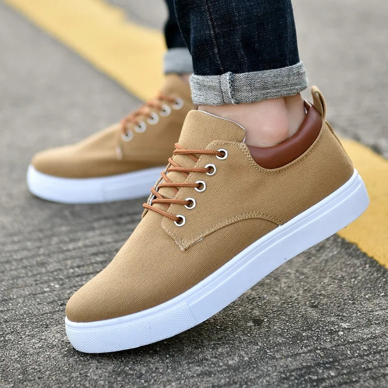 Zapatillas de Lona Hombre Casual Cordones en Contraste