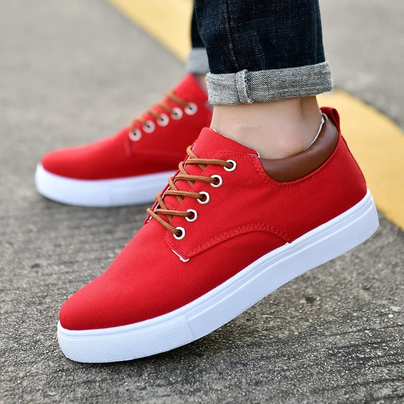 Zapatillas de Lona Hombre Casual Cordones en Contraste